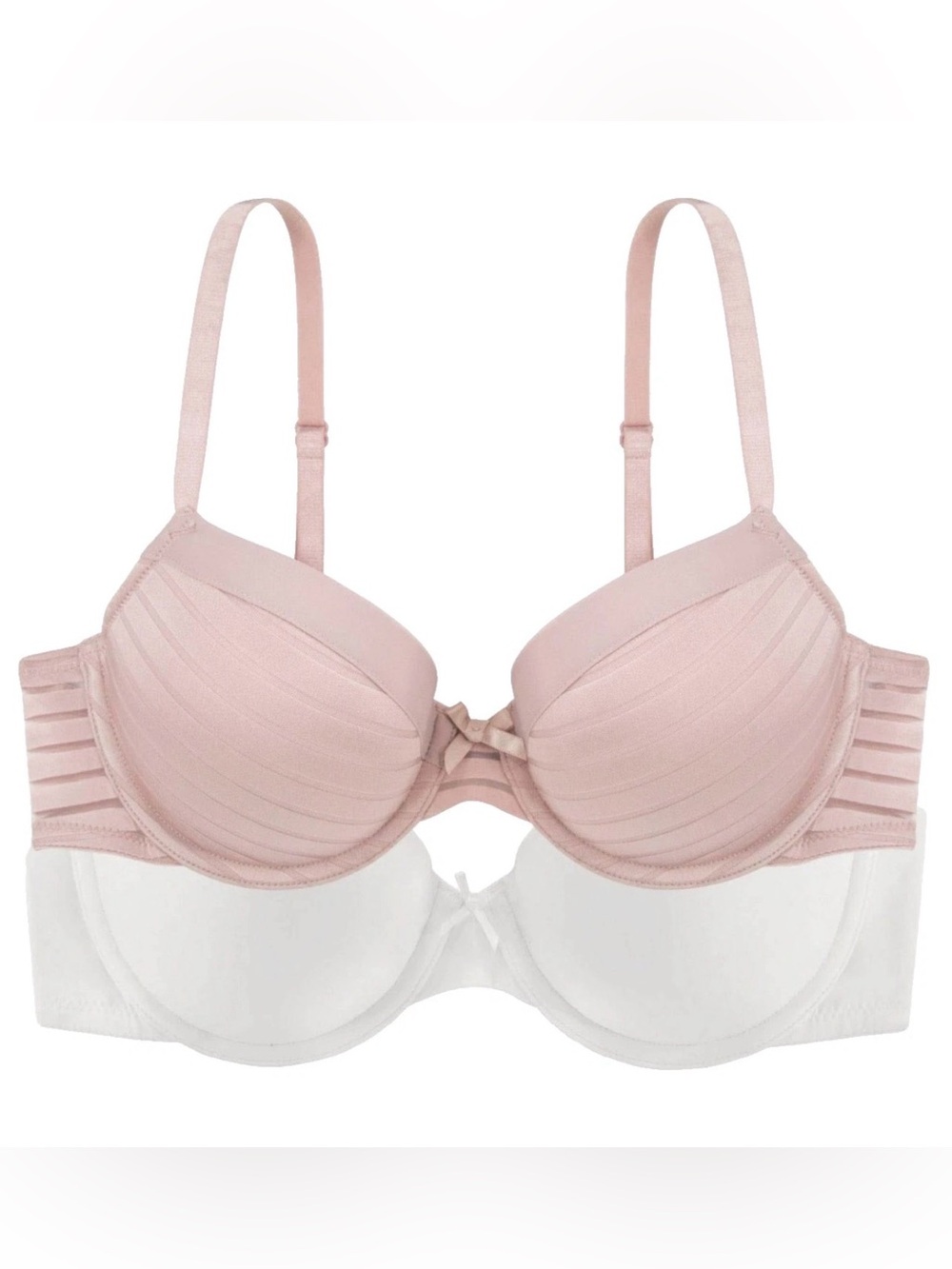 DORINA 2-Pack Louise Light Padded T-Shirt Bra sz 38DD Pink Blush & White